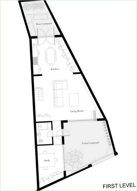 Grundplan af et hus på landet i London