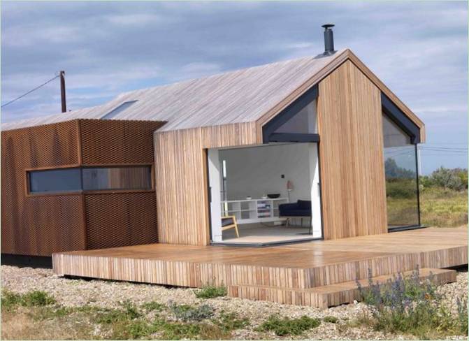 Terrassen i et moderne Pobble House landsted