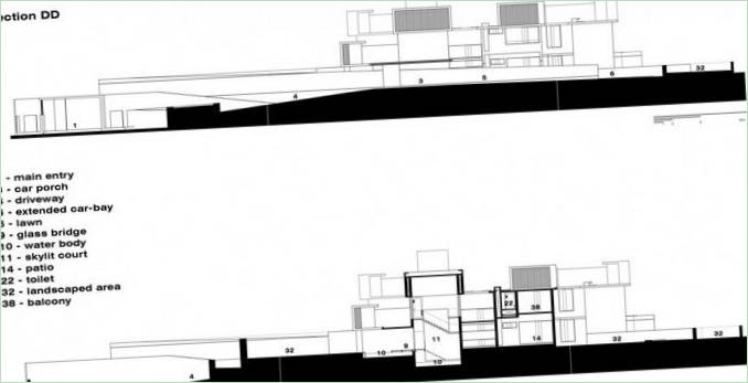 Grundplaner for Running Wall Residence af LIJO RENY architects