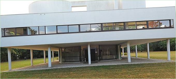 Villa Savoye's ydre i en forstad til Paris