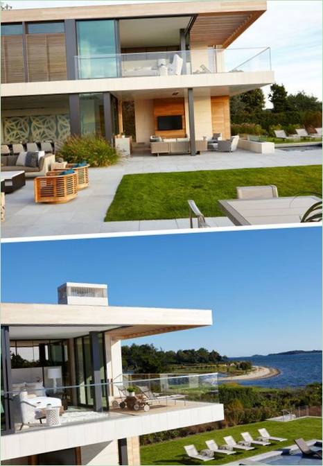 Moderne design af et fritliggende hus med swimmingpool