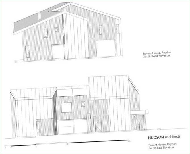 Detaljeret layout af en privat husfacade i England