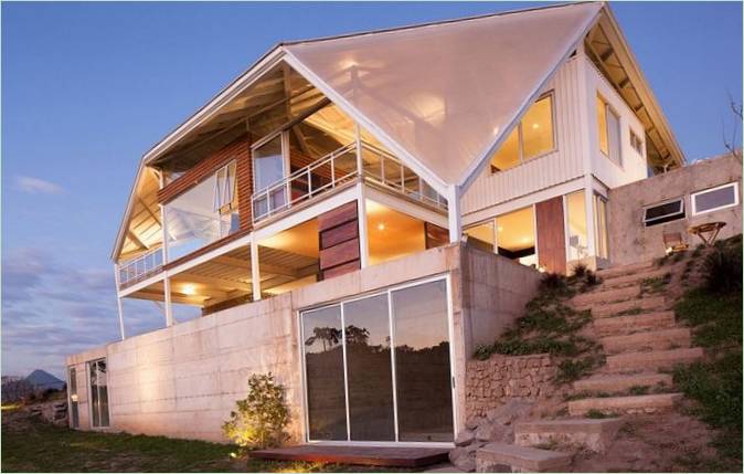 Udvendigt design af den private villa Casa Piscucha
