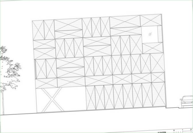 Plandiagram over villaen Criss-Cross Envelope i Slovenien