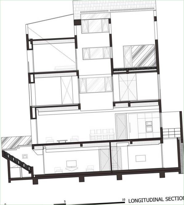 NHA DAN ARCHITECT's blåtryk af huset med foldemur