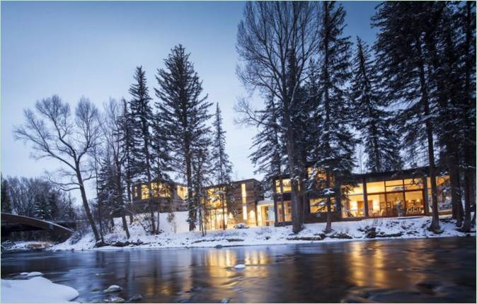 Interiør i Piampianos bolig af Studio B Architects, Woody Creek, Colorado, USA