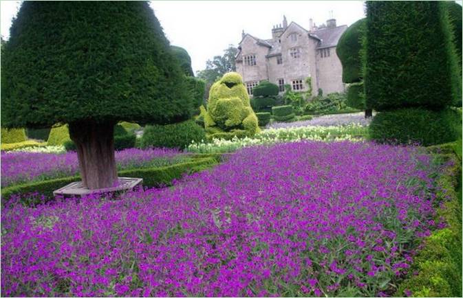 Blomsterskulpturer i Levenshall Garden
