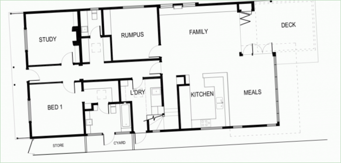 Grundplaner for Clifton Hill House i Australien