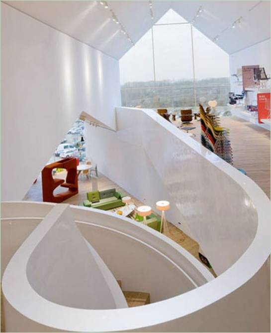 Interiør af opholdsrum i Vitra House