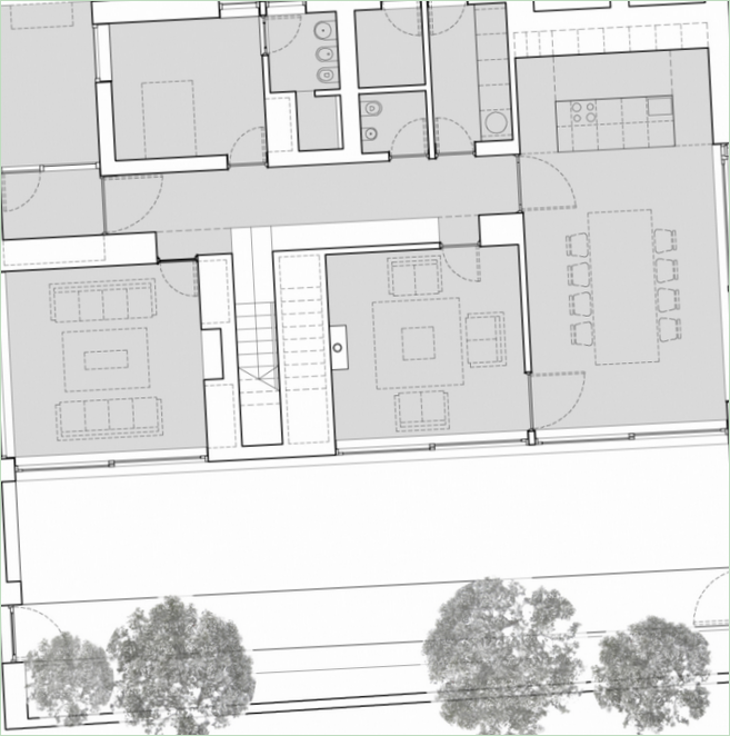Detaljeret grundplan af et palæ i Dublin