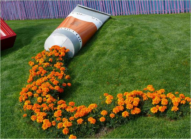 Oprindeligt blomsterbed på grunden